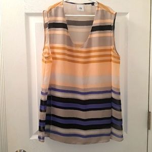 Cabi Striped Opaque Sleeveless Top